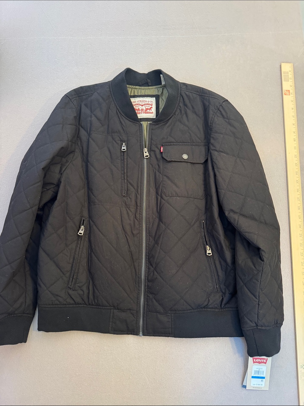 Levi’s Quilted Bomber Jacket Black NWT Size XL